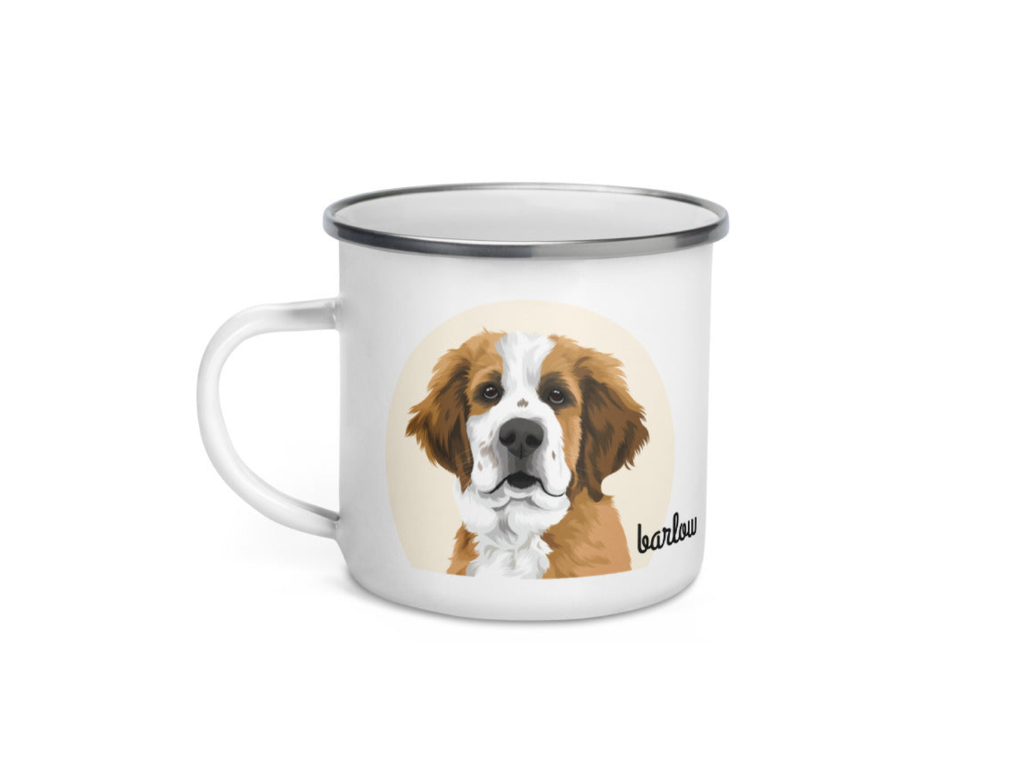 Personalized Pet Portrait Enamel Camp Mug