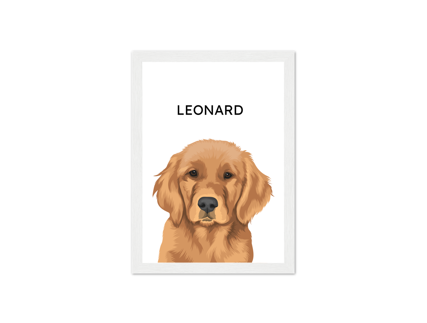 Classic Capitalized Font Framed Pet Portrait