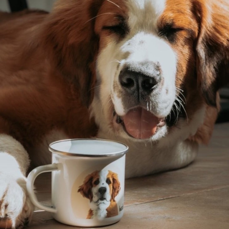 Personalized Pet Portrait Enamel Camp Mug