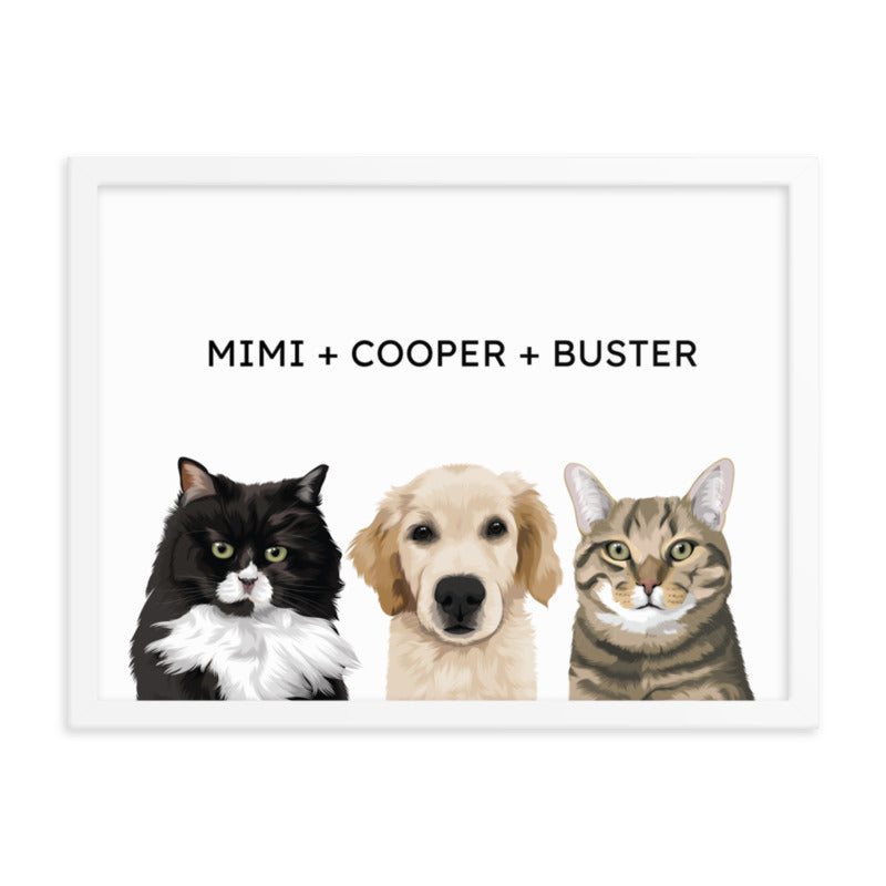 Multiple Pets Framed Portrait