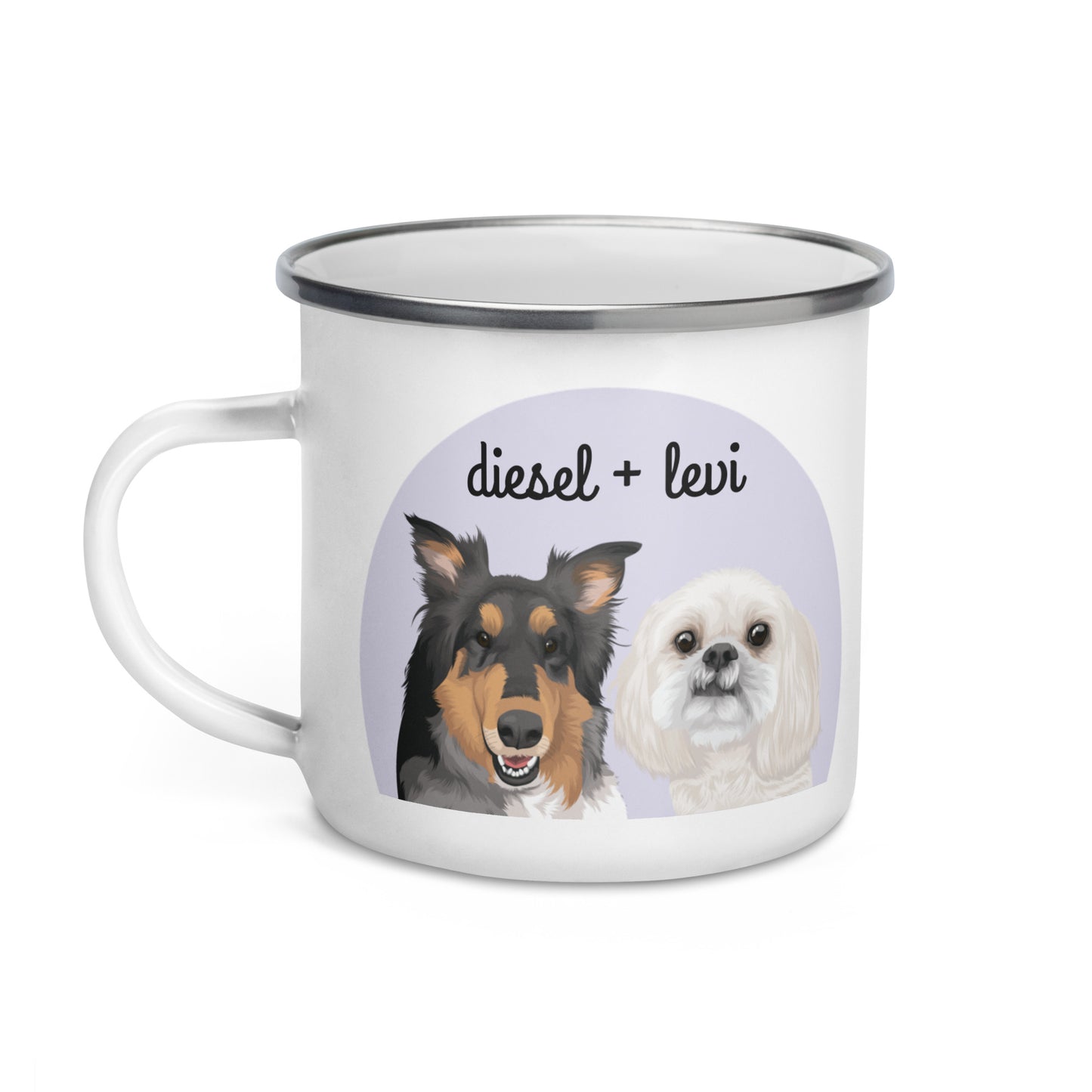 Personalized Pet Portrait Enamel Camp Mug