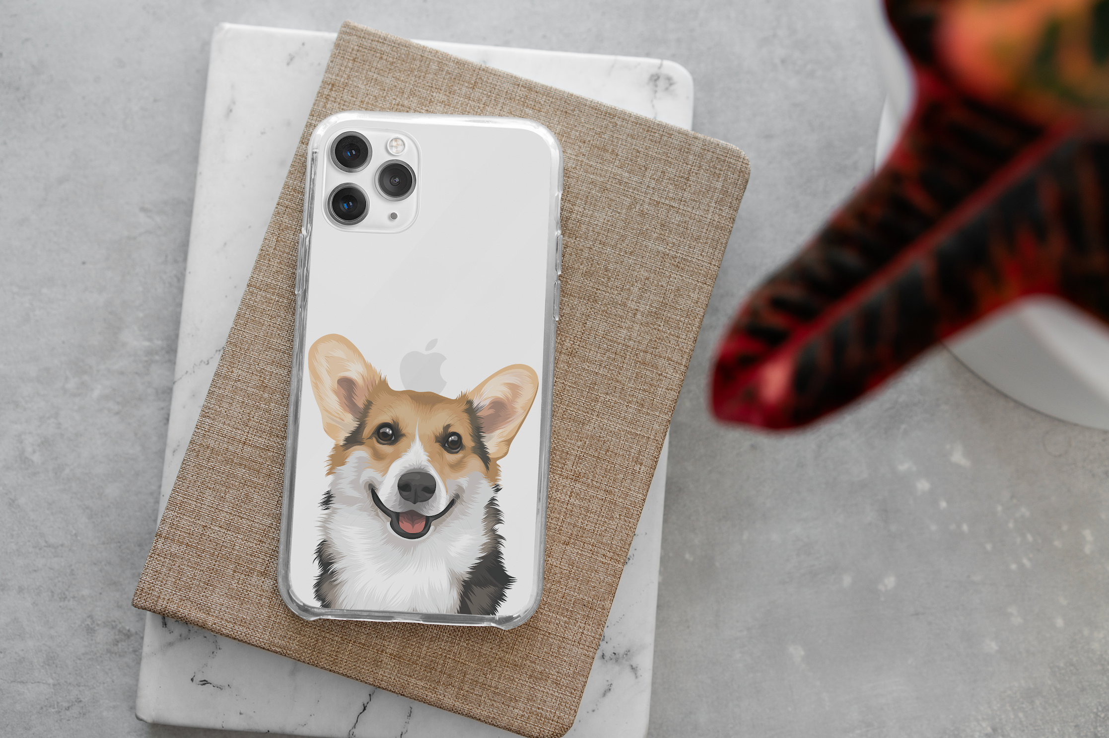 Customized Corgi Portrait Phone Case - Adorable and Personalized Design