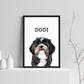 Classic Capitalized Font Framed Pet Portrait